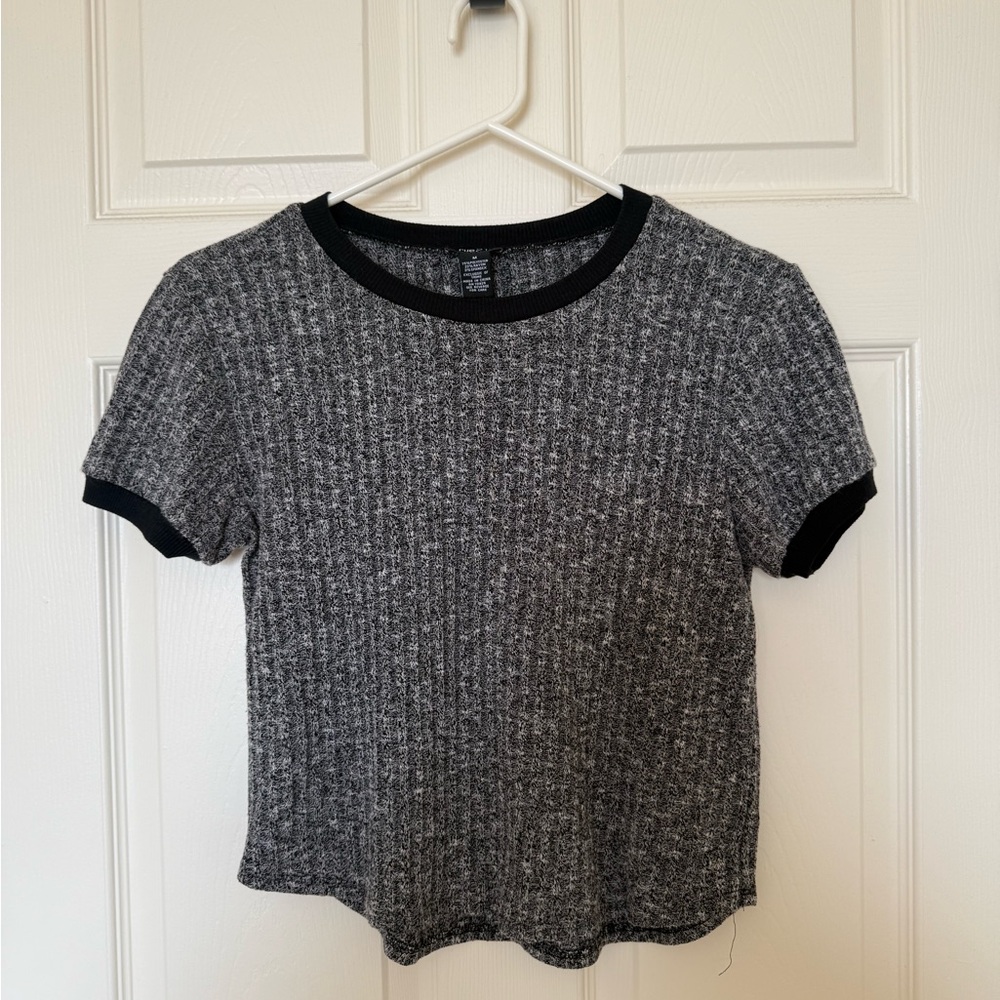 Women's Gray Ribbed Top